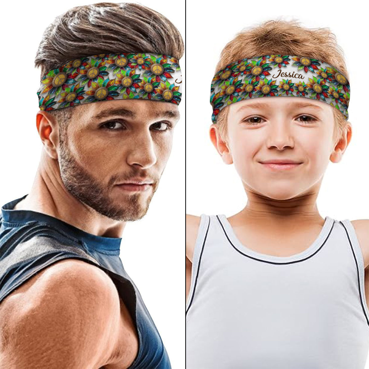 Hippie Soul – Personalisiertes Hippie-Stirnband/Turban für Damen und Herren