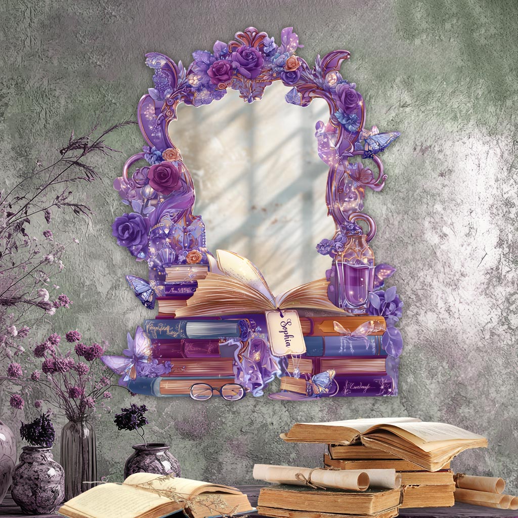 Ich liebe Lesen – Personalisierter Buch-Wandspiegel