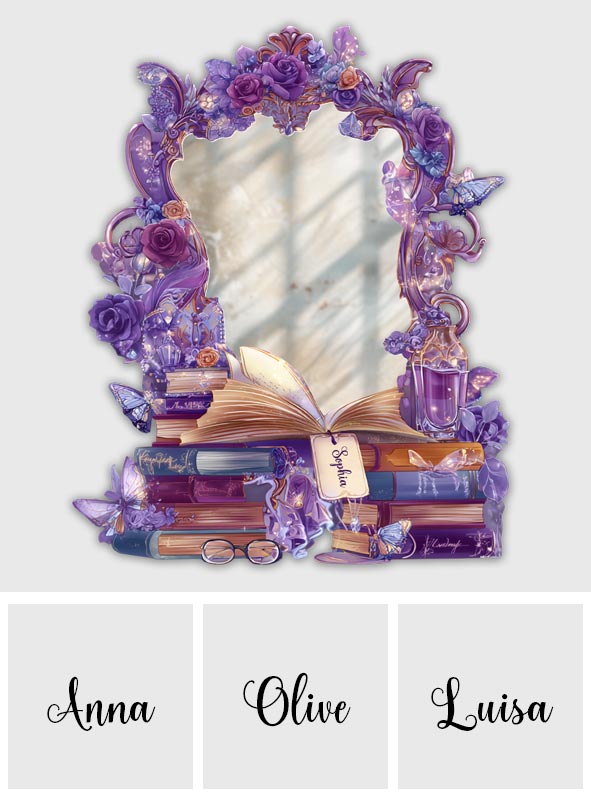 Ich liebe Lesen – Personalisierter Buch-Wandspiegel