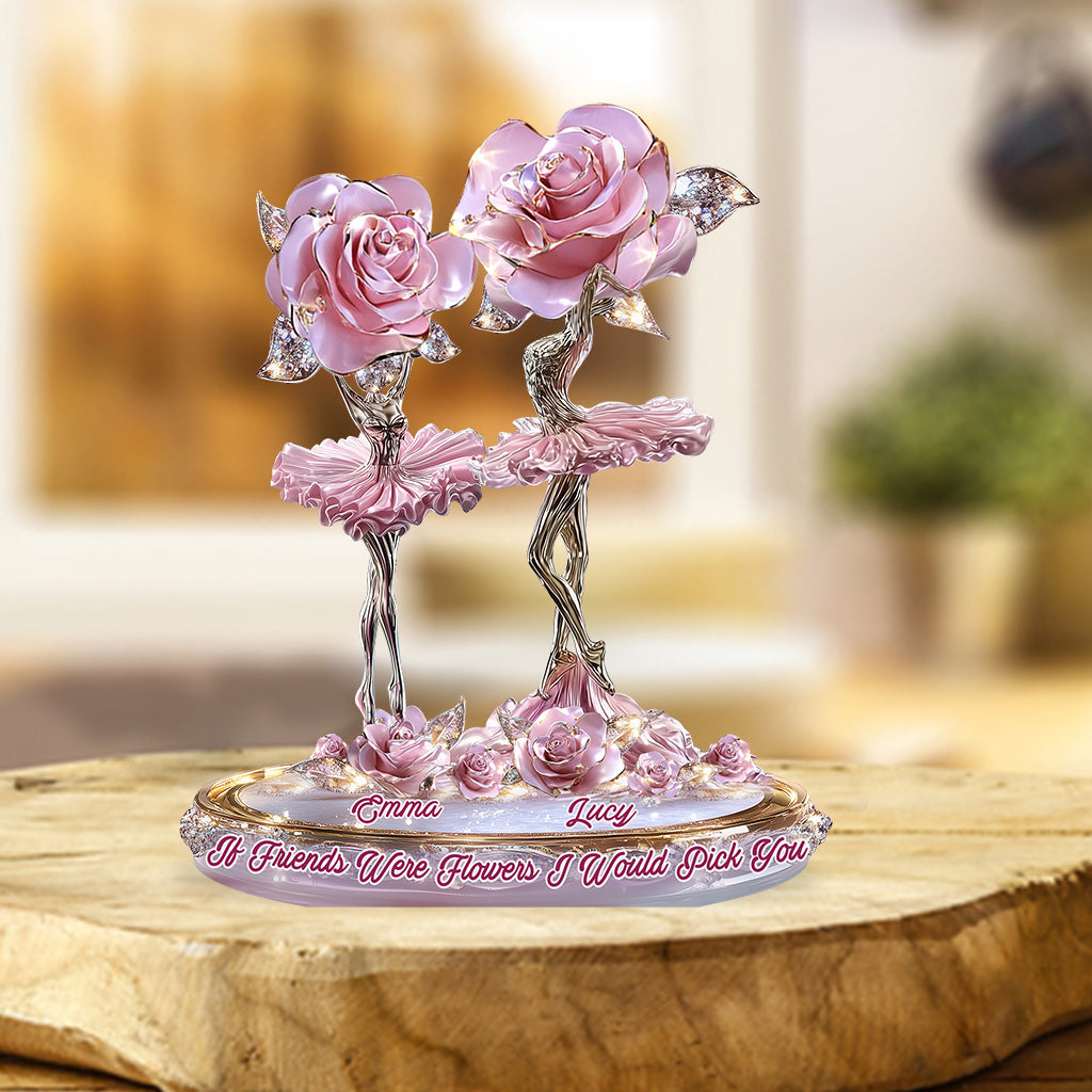 Wenn Freunde Blumen wären, würde ich dich pflücken – Personalisierte Acrylplakette in individueller Form für die beste Freundin
