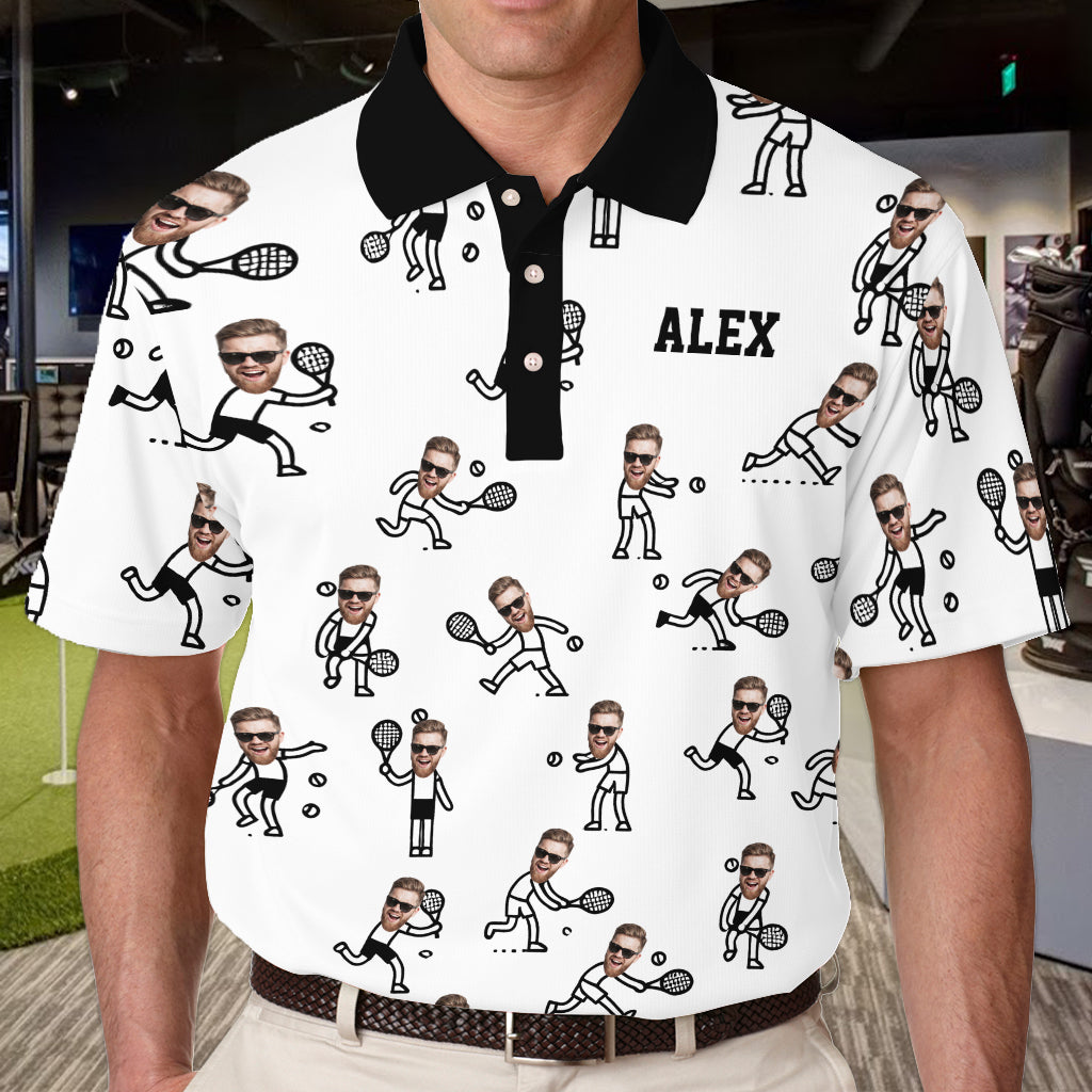Geschenk für Tennis-Papa, Ehemann, Sohn – personalisiertes Tennis-Poloshirt