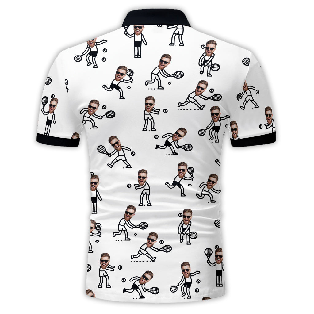 Geschenk für Tennis-Papa, Ehemann, Sohn – personalisiertes Tennis-Poloshirt