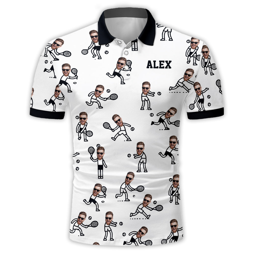 Geschenk für Tennis-Papa, Ehemann, Sohn – personalisiertes Tennis-Poloshirt