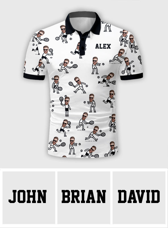 Geschenk für Tennis-Papa, Ehemann, Sohn – personalisiertes Tennis-Poloshirt