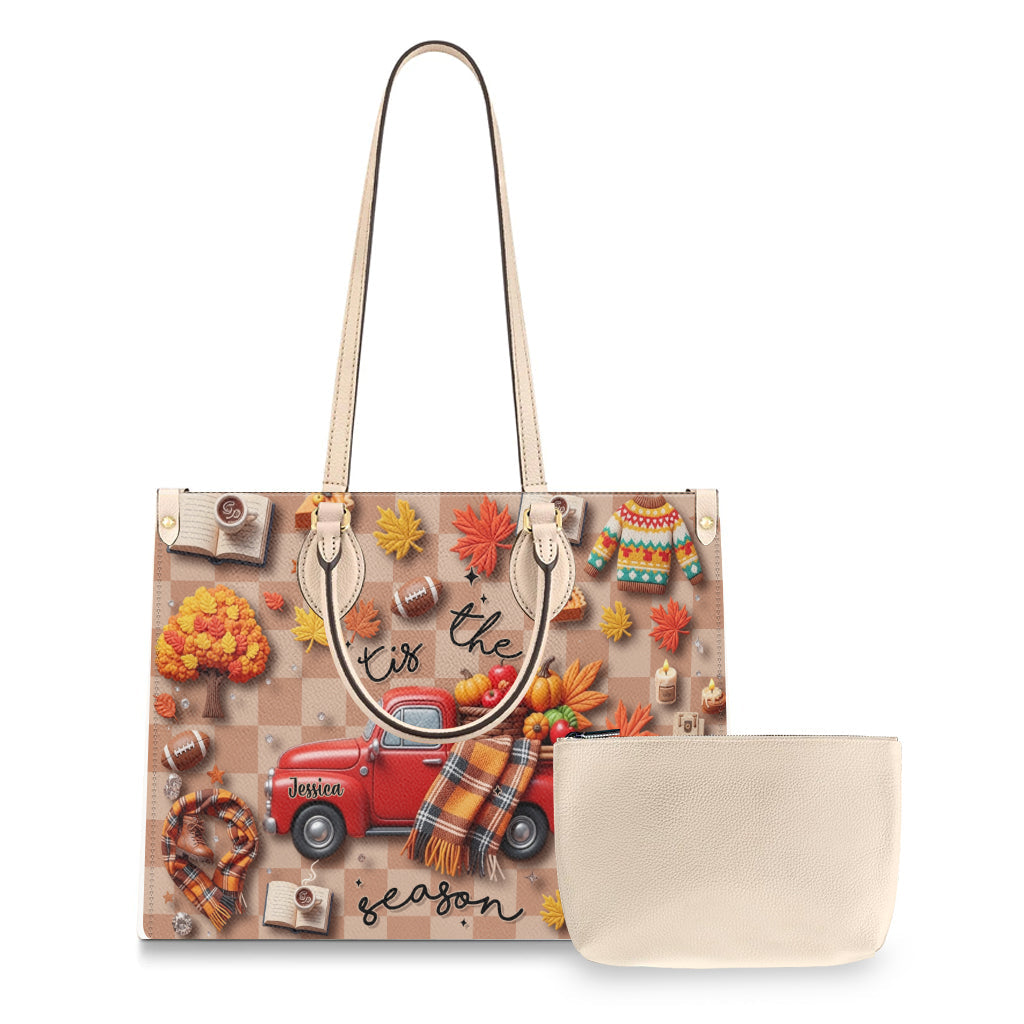 Tis The Season - Personalized Autumn Leather Handbag