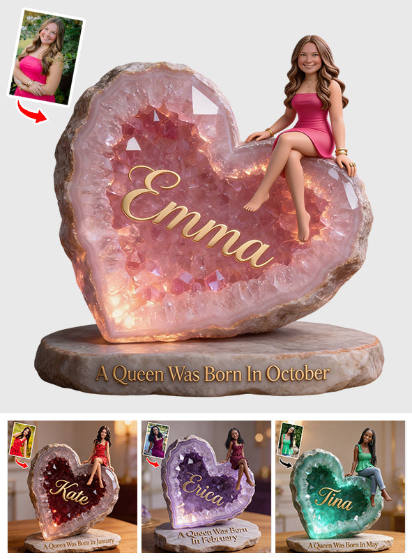 Any Photo Birthstone Queen - Personalized Birth Stone Custom Shaped Acrylic Plaque