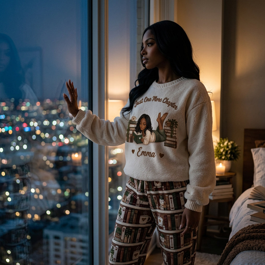 Nur ein Kapitel mehr - Personalisiertes Fleece Lounge Set