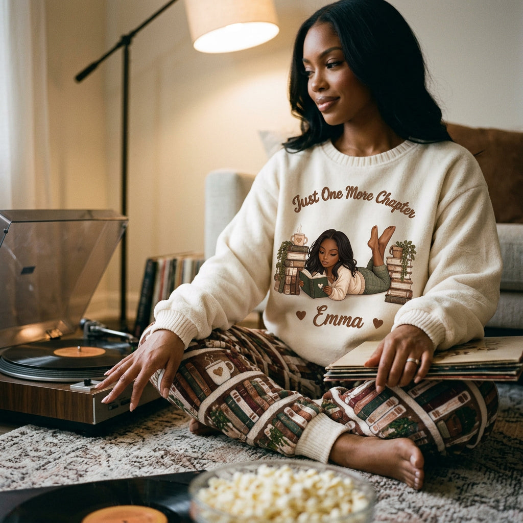 Nur ein Kapitel mehr - Personalisiertes Fleece Lounge Set