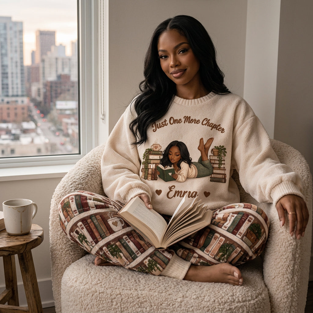 Nur ein Kapitel mehr - Personalisiertes Fleece Lounge Set