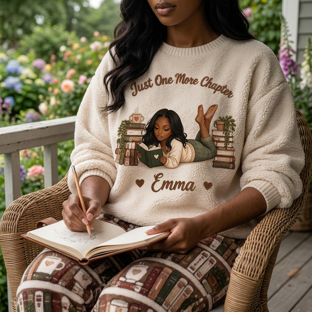 Nur ein Kapitel mehr - Personalisiertes Fleece Lounge Set
