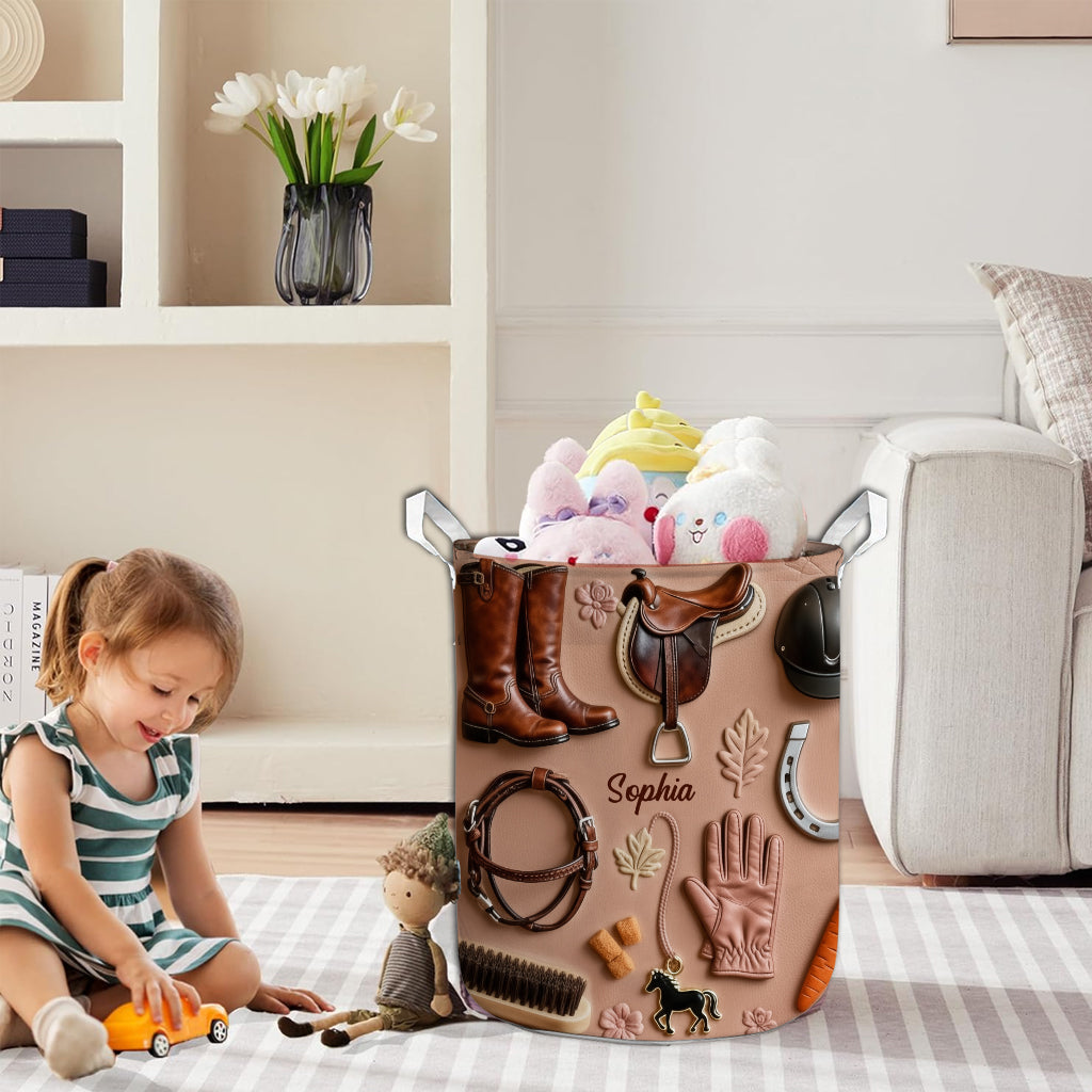 Pferdeliebhaber-Aufbewahrungskorb – Personalisierter Pferdekorb