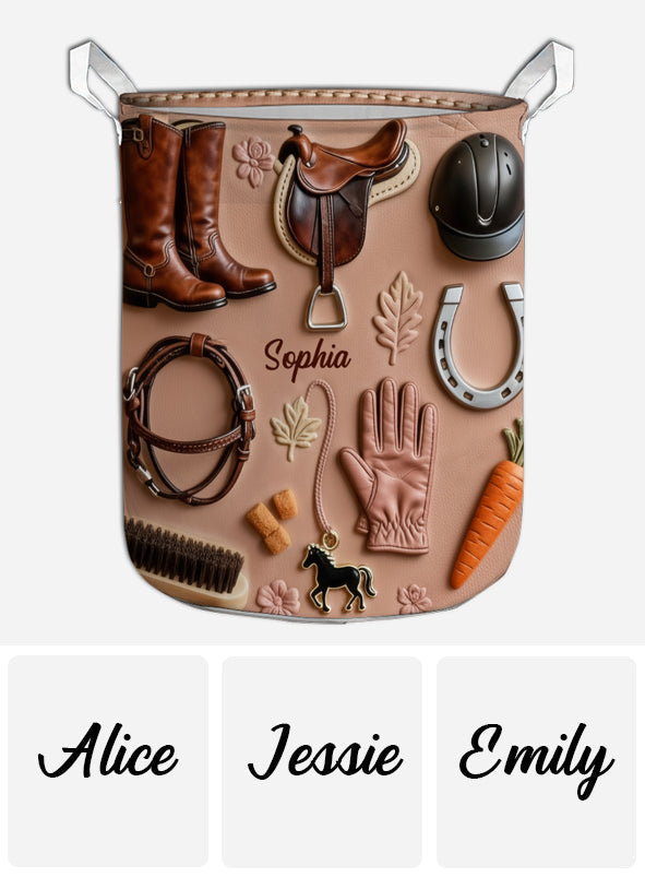 Pferdeliebhaber-Aufbewahrungskorb – Personalisierter Pferdekorb