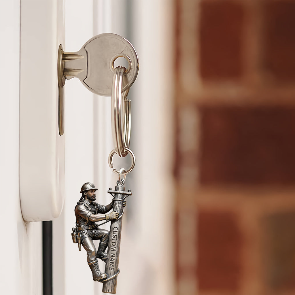 Custom Lineman Keychain From Any Photo - Personalized Lineman Keychain