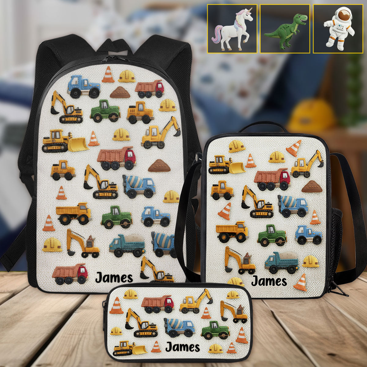 Einzigartige Geschenke für Kinder – Personalisiertes Kinderrucksack-, Lunchtaschen- und Federmäppchen-Set