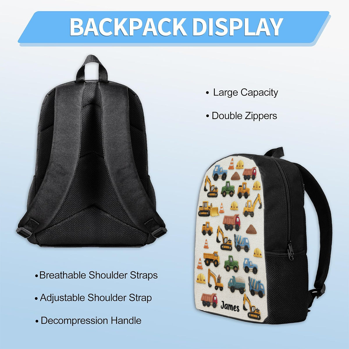 Einzigartige Geschenke für Kinder – Personalisiertes Kinderrucksack-, Lunchtaschen- und Federmäppchen-Set