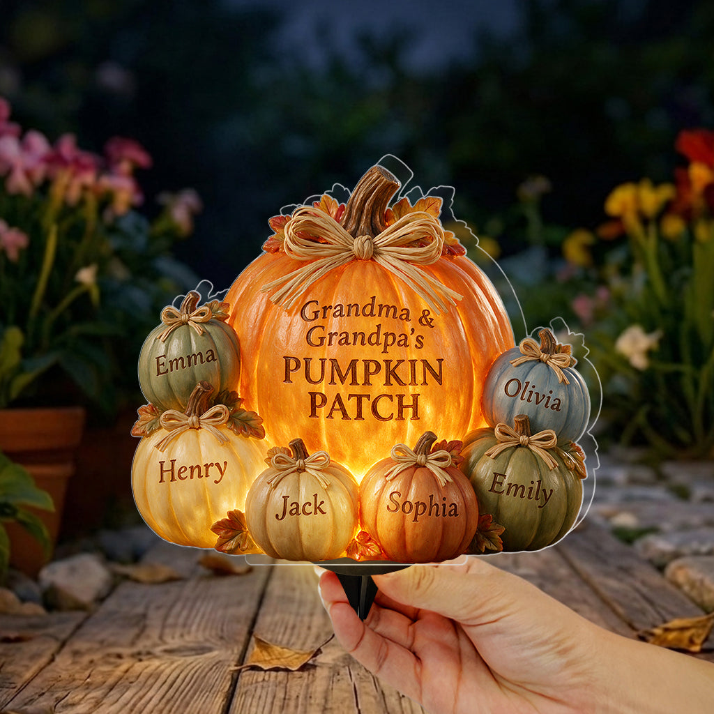 Autumn Decor Pumpkin Patch - Personalized Grandma Solar Acrylic Light