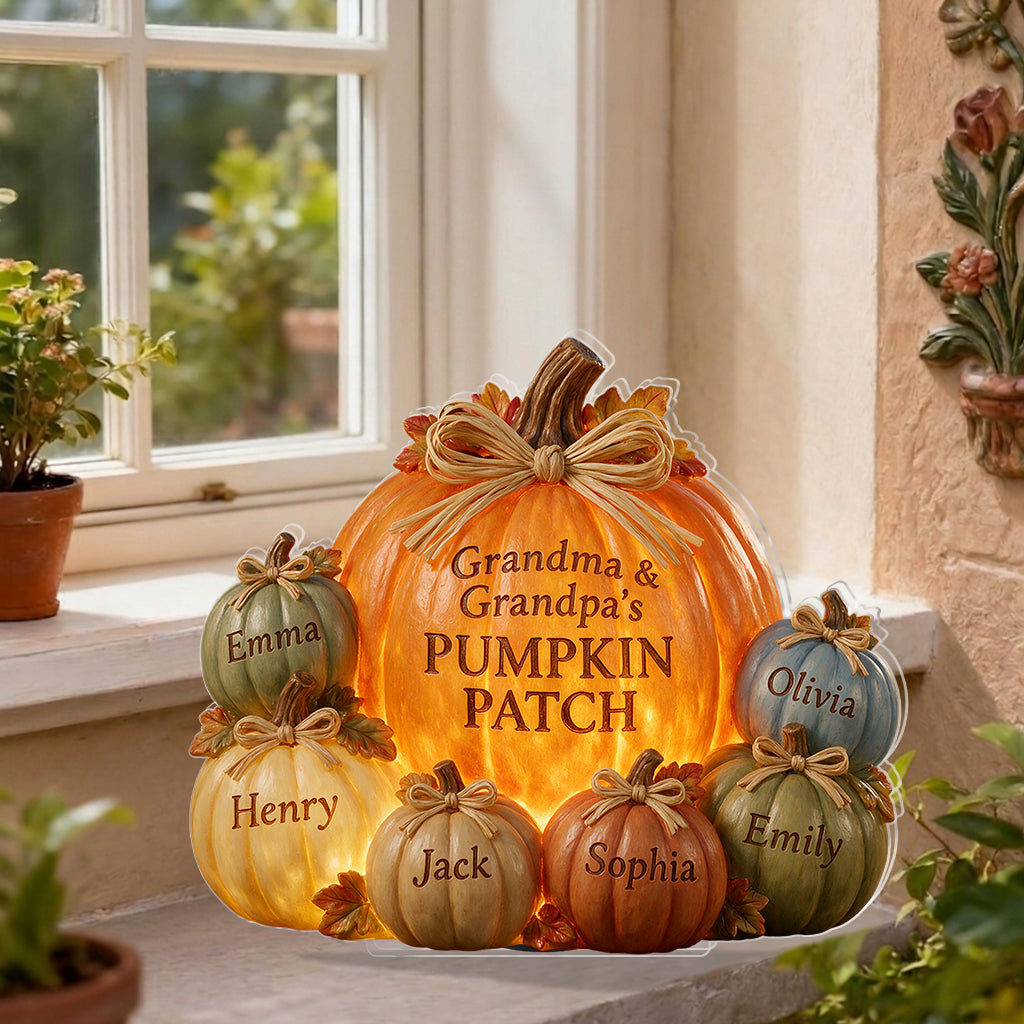 Autumn Decor Pumpkin Patch - Personalized Grandma Solar Acrylic Light