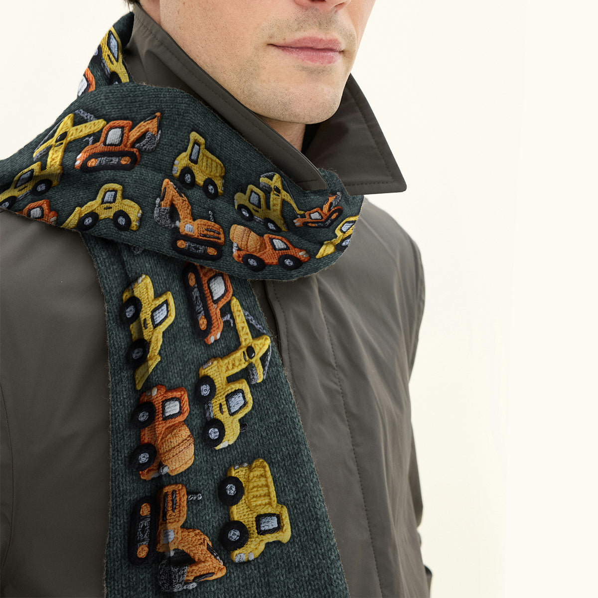 Baumaschinen - Personalisierter Kinderstrickschal