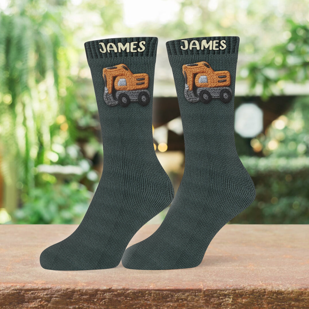 Construction Machines - Personalized Kid Socks