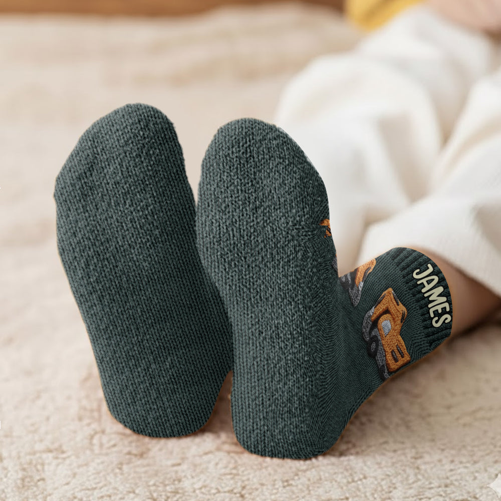 Construction Machines - Personalized Kid Socks