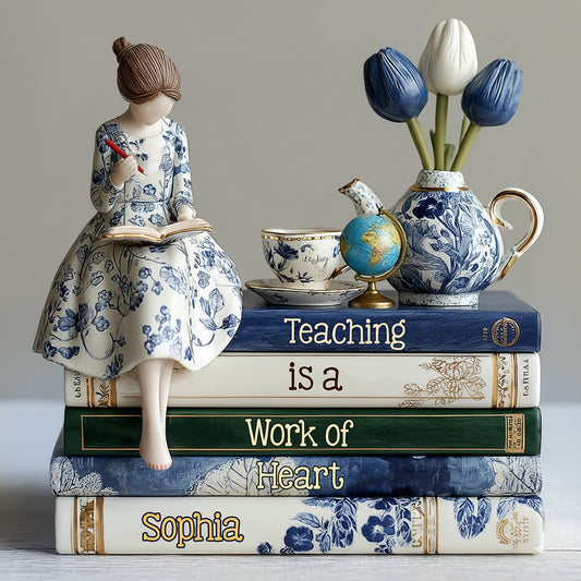 Lehren ist eine Herzensangelegenheit – Personalisierte Acrylplakette in individueller Form für Lehrer