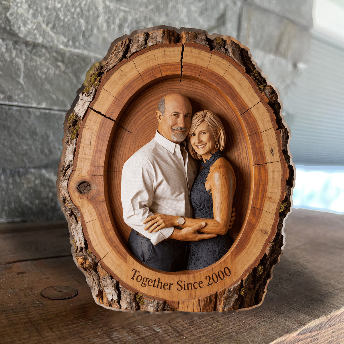Ich gehöre dir – Keine Rückgabe oder Rückerstattung – Personalisierte Holzplakette für Paare in individueller Form