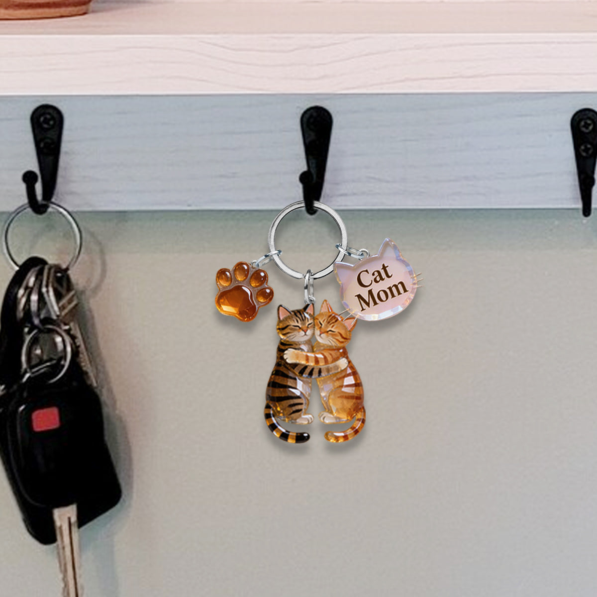 Custom Any Photo - Personalized Cat Keychain With Charms