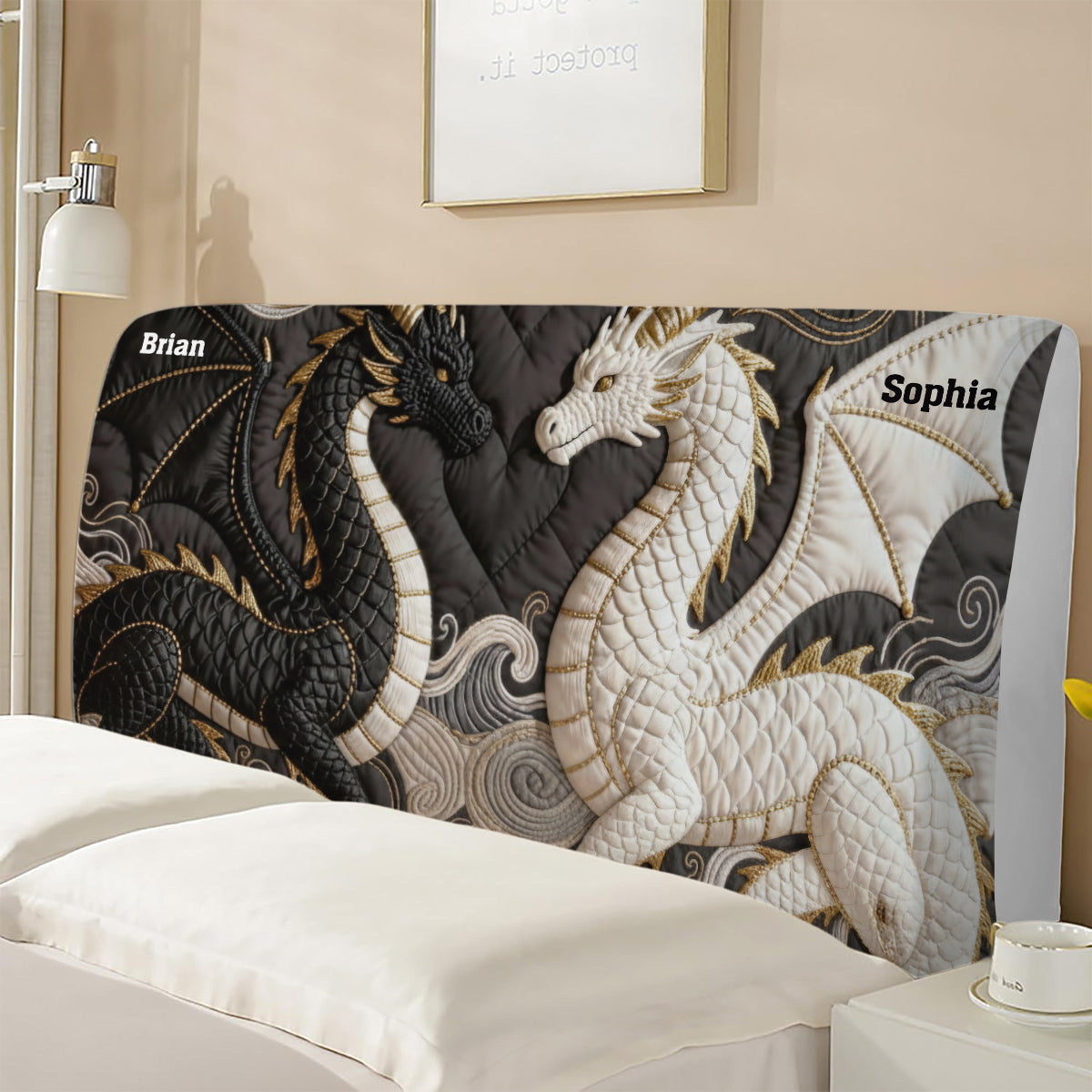 You & Me We Got This - Personalized Dragon Headboard Slipcover