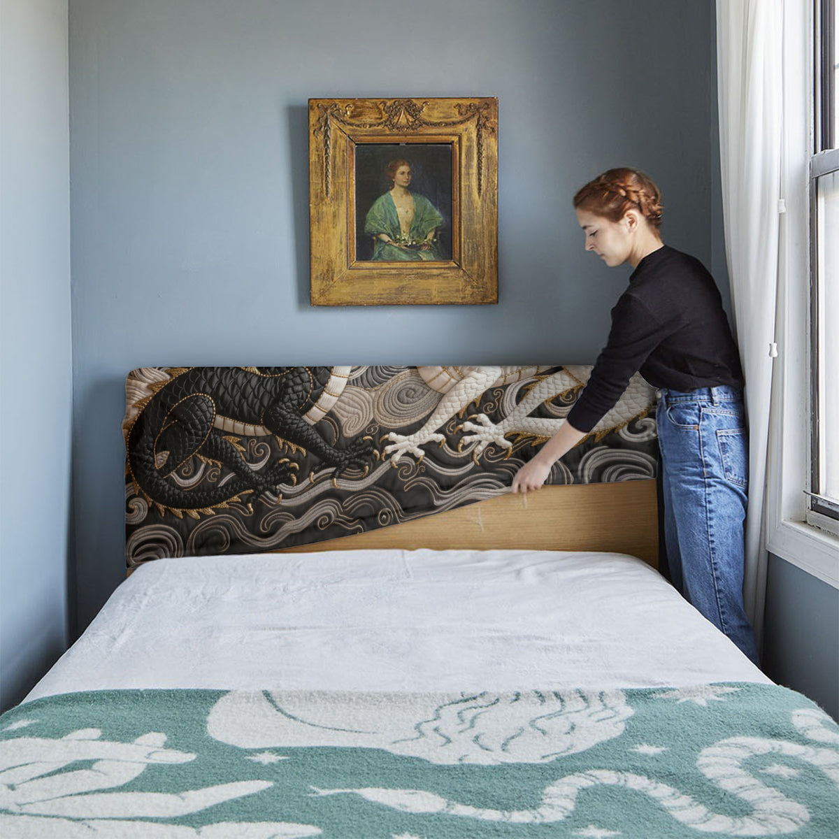 You & Me We Got This - Personalized Dragon Headboard Slipcover