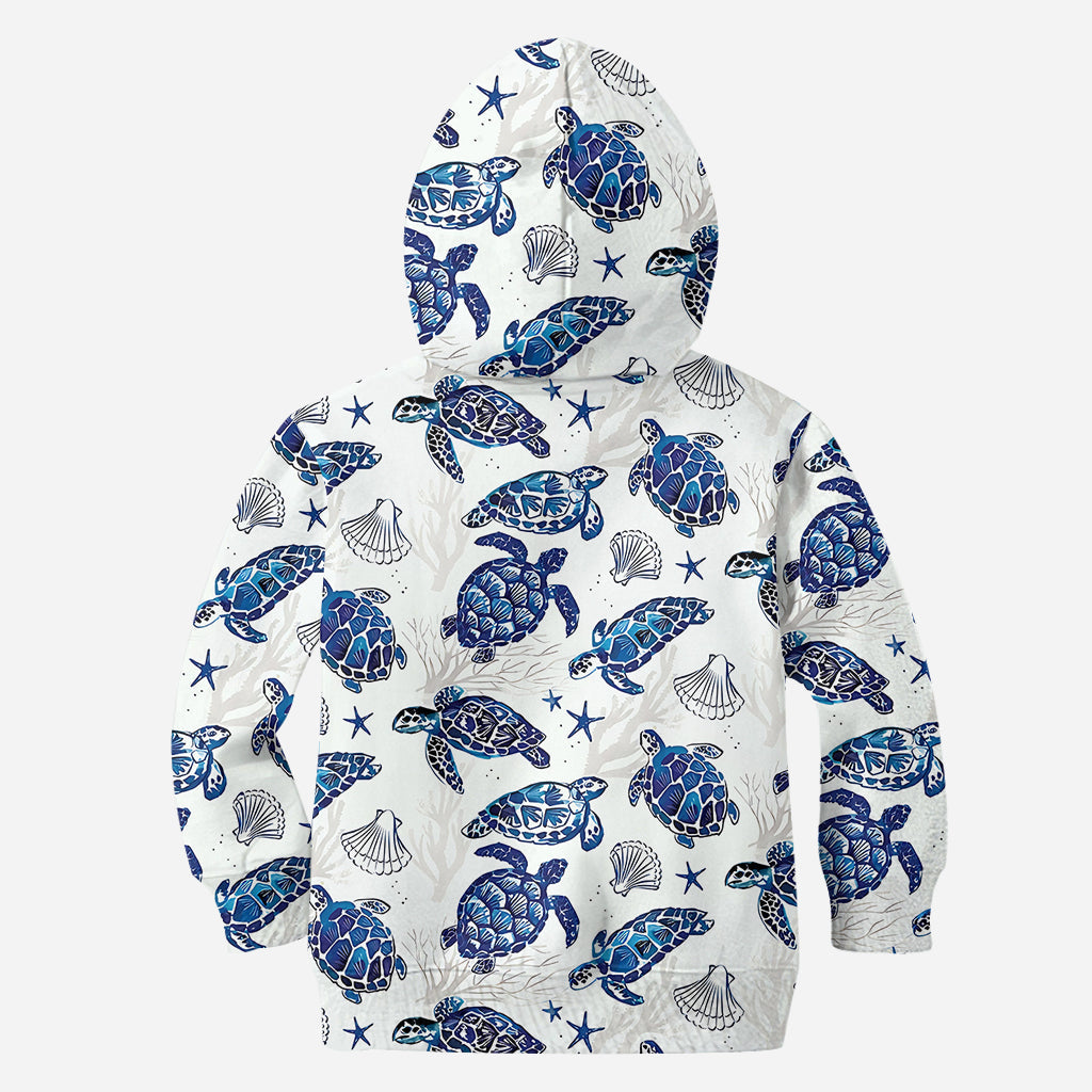 Toile De Jouy Patterm, Blue Dolphin, Turtle,... - Personalized Sea Lover All Over Shirt