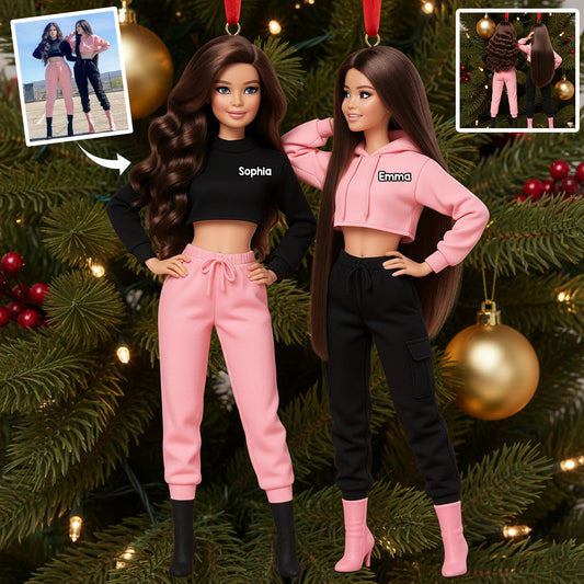 Geschenk für sie – Personalisierte, individuell gestaltete 3D-Minifigur als Anhänger für die beste Freundin