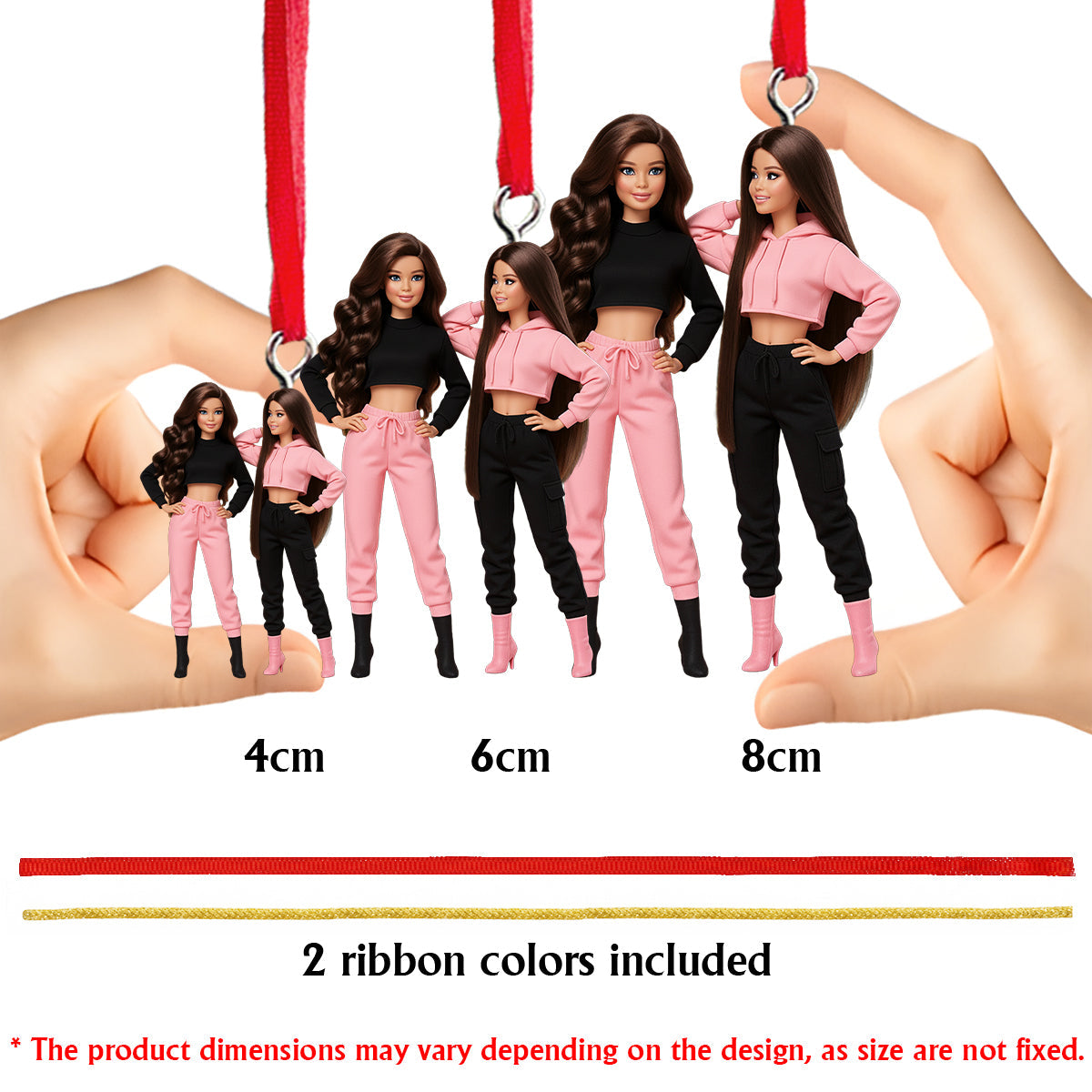 Geschenk für sie – Personalisierte, individuell gestaltete 3D-Minifigur als Anhänger für die beste Freundin