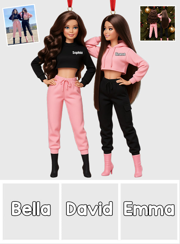 Geschenk für sie – Personalisierte, individuell gestaltete 3D-Minifigur als Anhänger für die beste Freundin