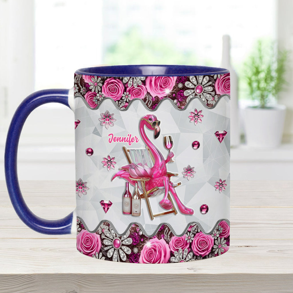 Sei ein Flamingo im Taubenschwarm – Personalisierte Tasse mit Flamingo-Motiv