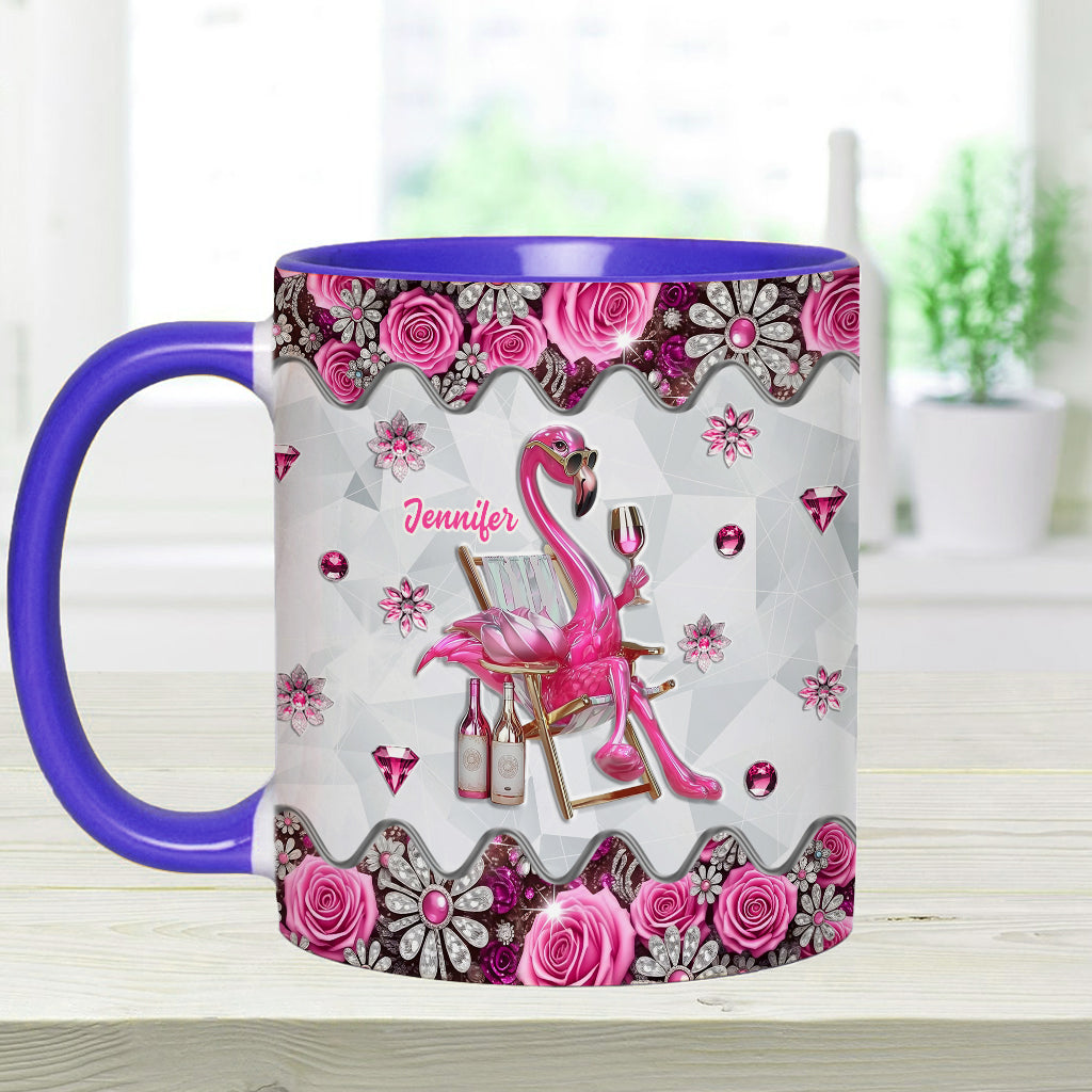 Sei ein Flamingo im Taubenschwarm – Personalisierte Tasse mit Flamingo-Motiv