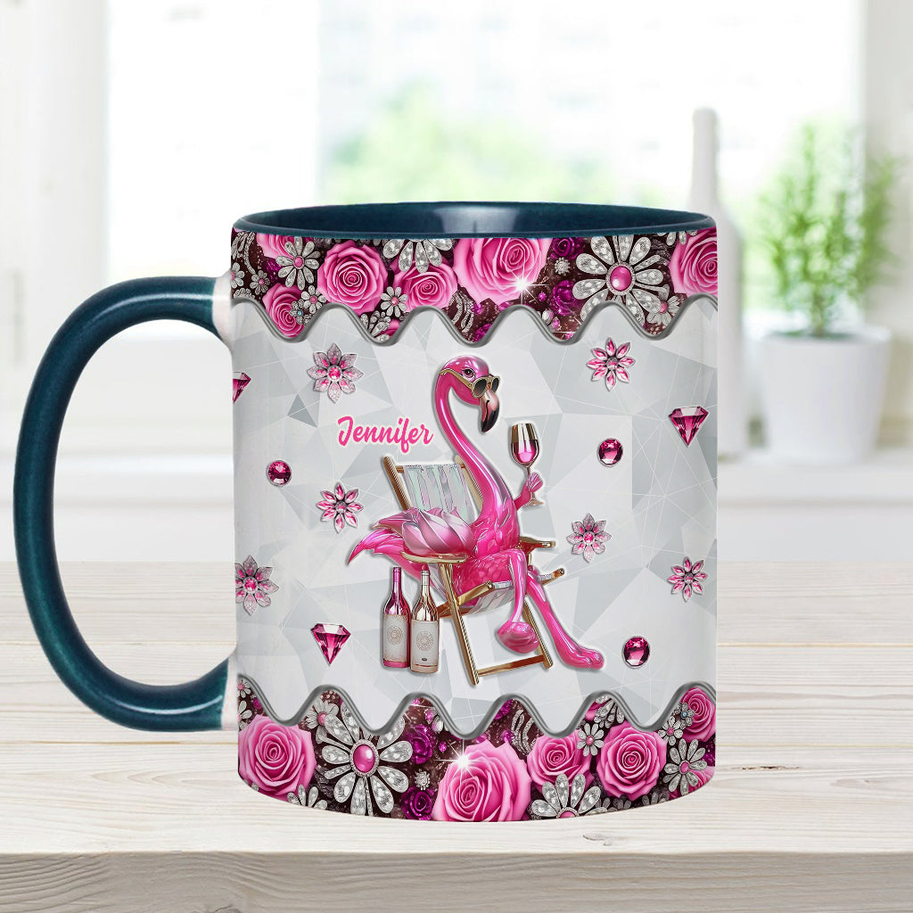 Sei ein Flamingo im Taubenschwarm – Personalisierte Tasse mit Flamingo-Motiv