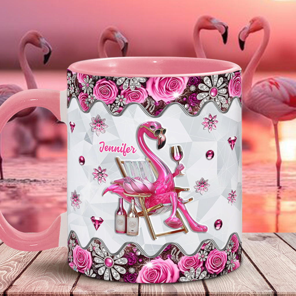 Sei ein Flamingo im Taubenschwarm – Personalisierte Tasse mit Flamingo-Motiv