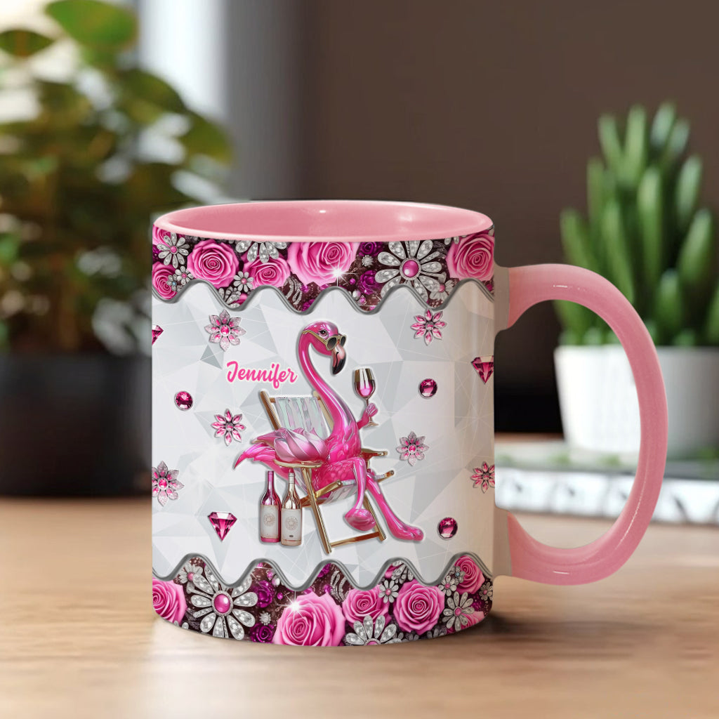Sei ein Flamingo im Taubenschwarm – Personalisierte Tasse mit Flamingo-Motiv