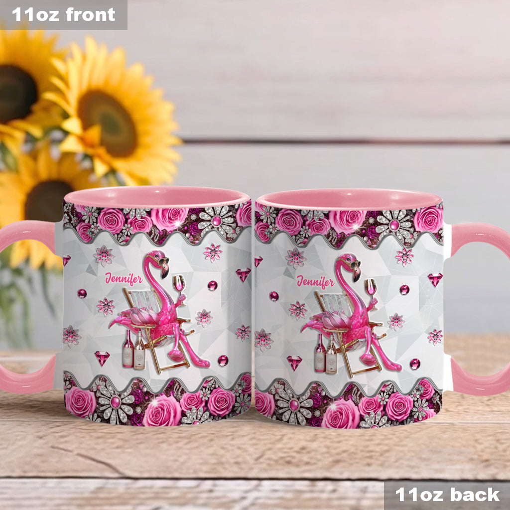 Sei ein Flamingo im Taubenschwarm – Personalisierte Tasse mit Flamingo-Motiv