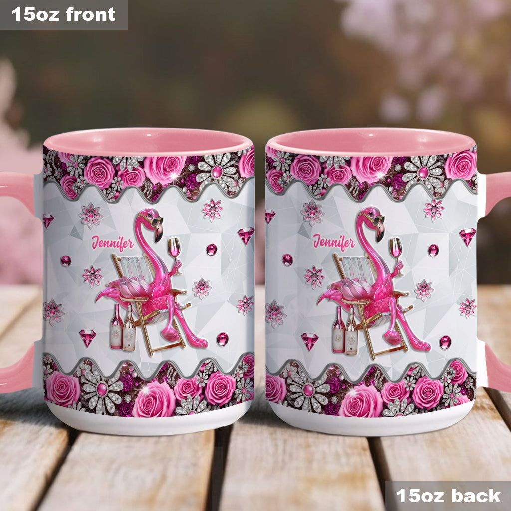 Sei ein Flamingo im Taubenschwarm – Personalisierte Tasse mit Flamingo-Motiv