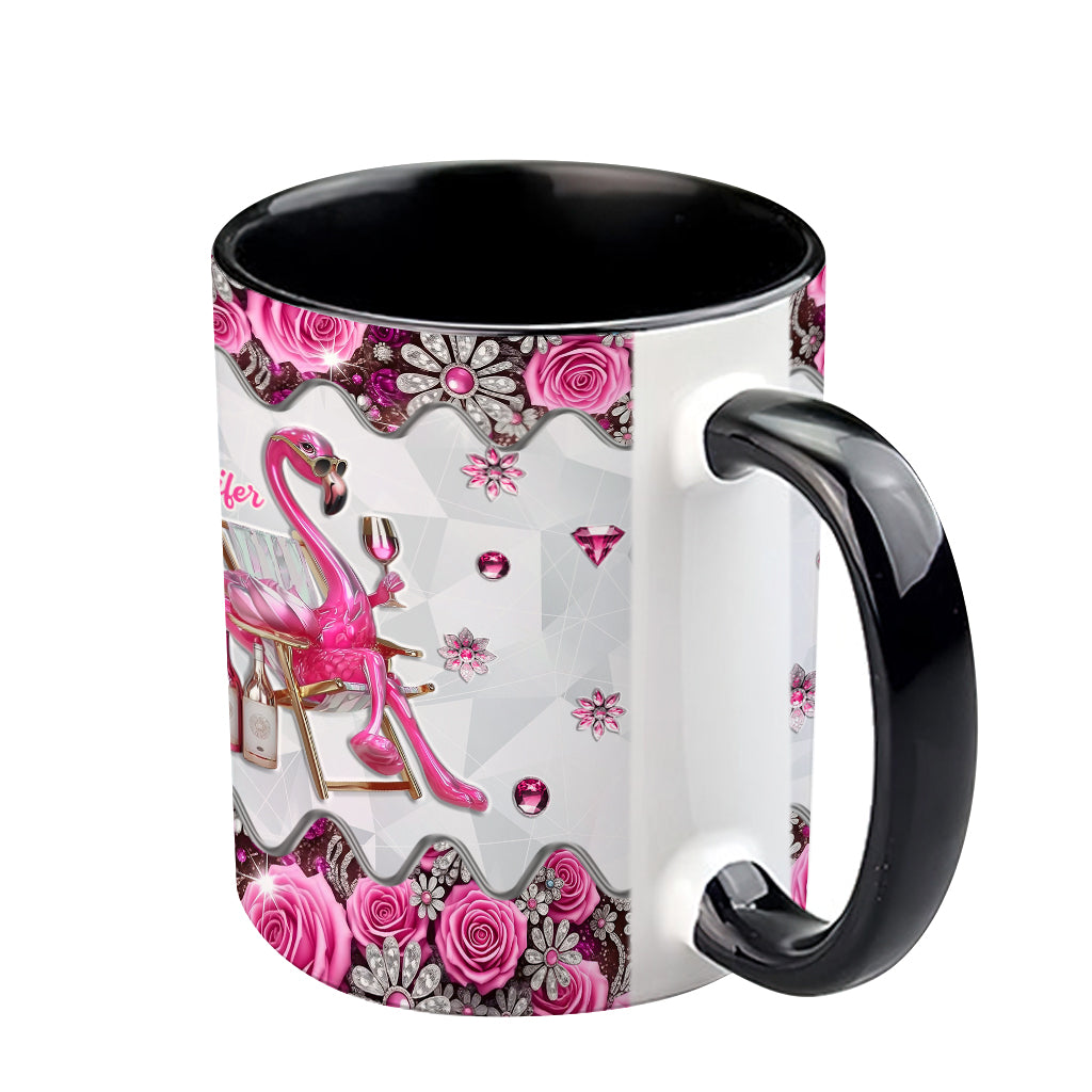 Sei ein Flamingo im Taubenschwarm – Personalisierte Tasse mit Flamingo-Motiv