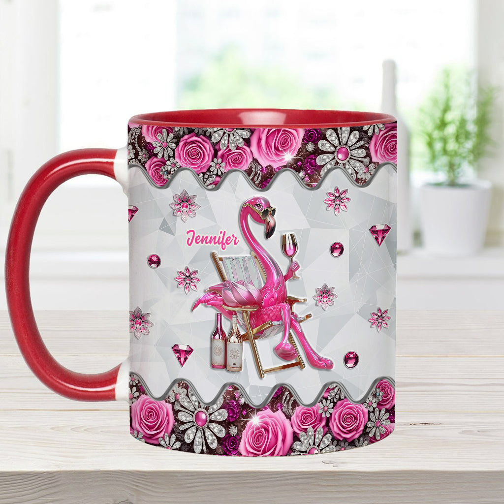 Sei ein Flamingo im Taubenschwarm – Personalisierte Tasse mit Flamingo-Motiv