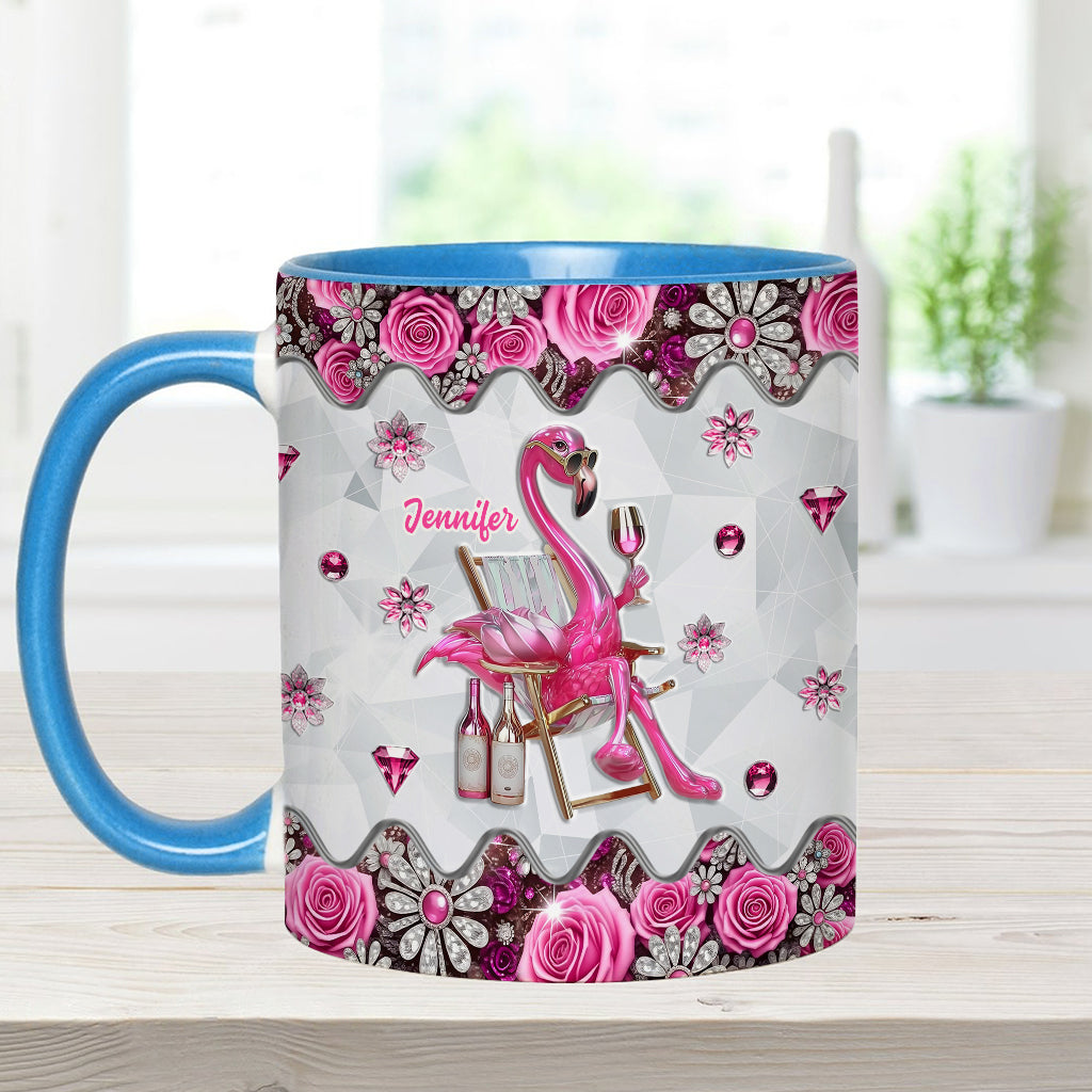 Sei ein Flamingo im Taubenschwarm – Personalisierte Tasse mit Flamingo-Motiv