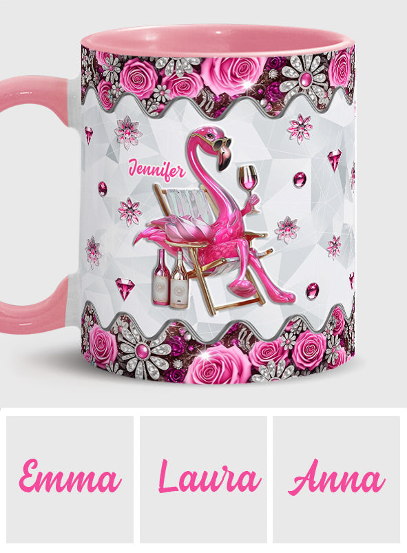 Sei ein Flamingo im Taubenschwarm – Personalisierte Tasse mit Flamingo-Motiv