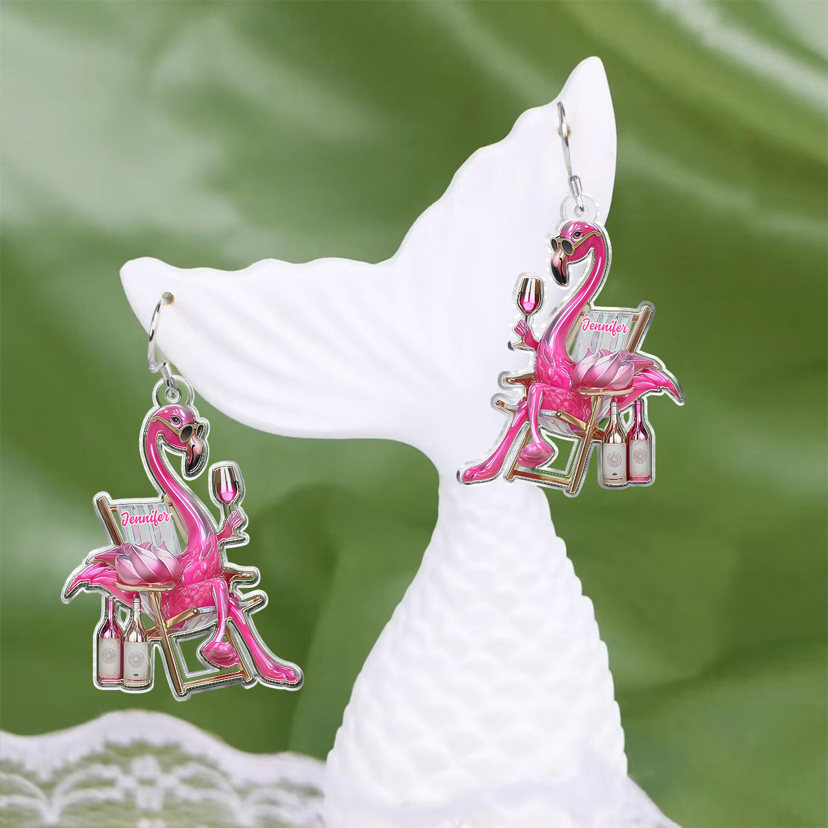 Be A Flamingo In A Flock Of Pigeons - Personalized Flamingo Earrings