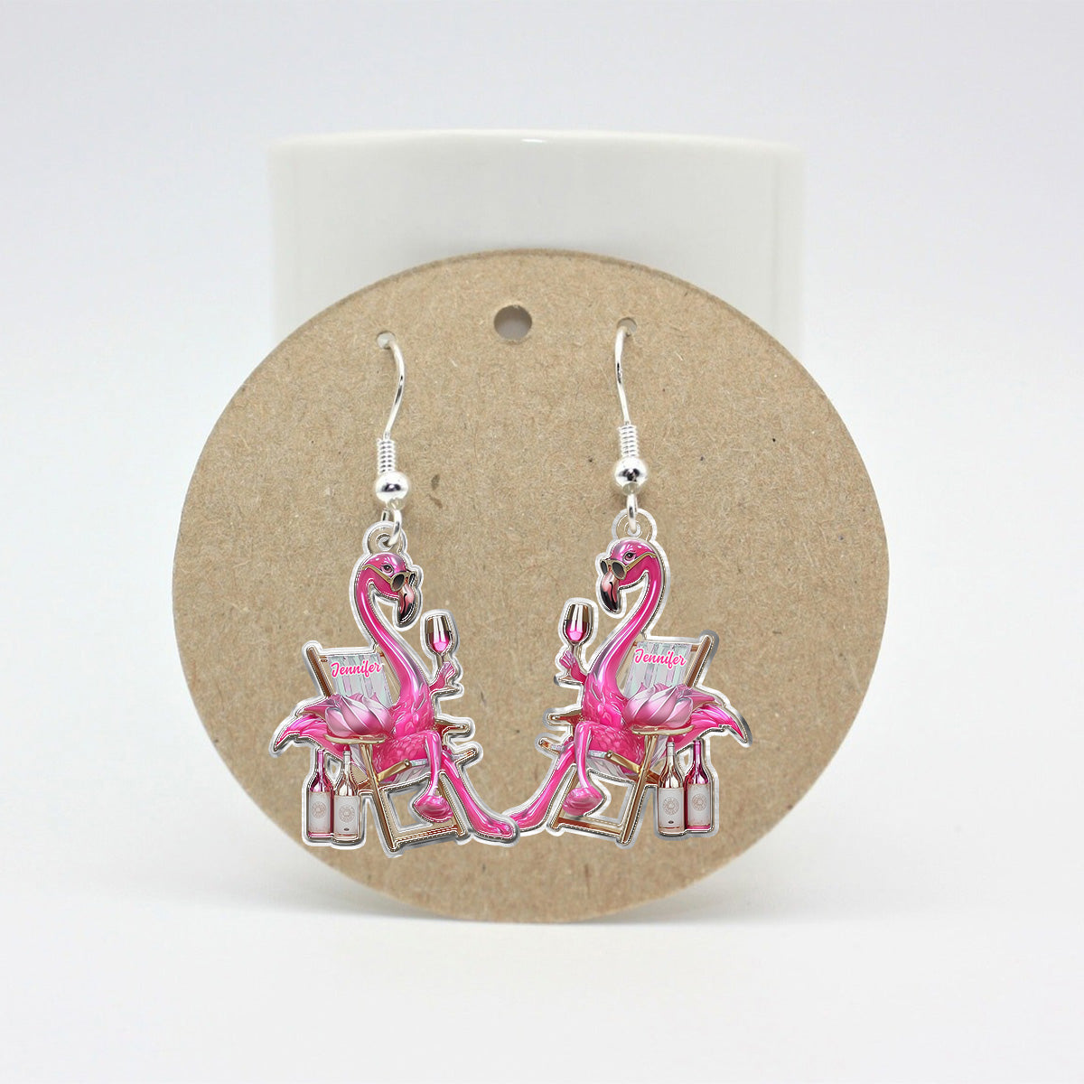 Be A Flamingo In A Flock Of Pigeons - Personalized Flamingo Earrings