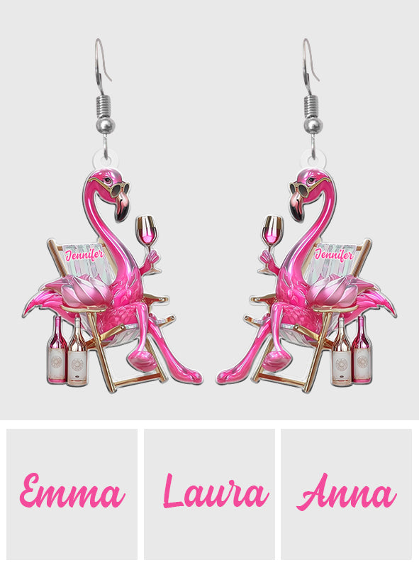 Be A Flamingo In A Flock Of Pigeons - Personalized Flamingo Earrings