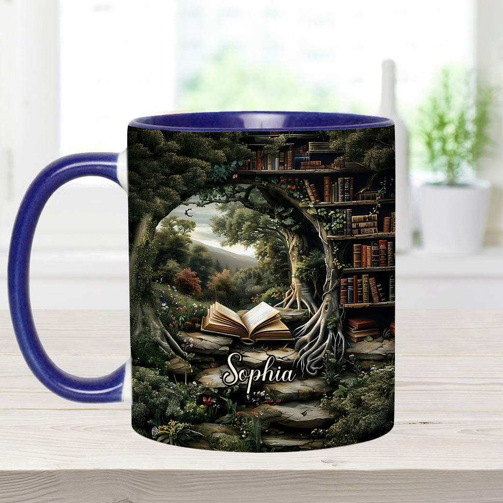 Einfach ein Mädchen, das gerne liest – Geschenk für Bücherliebhaber – Personalisierte Tasse mit Buchmotiv