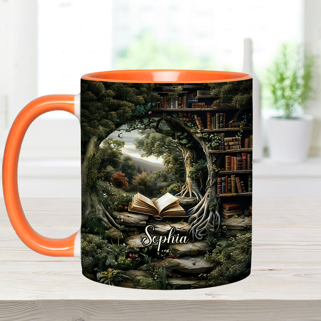 Einfach ein Mädchen, das gerne liest – Geschenk für Bücherliebhaber – Personalisierte Tasse mit Buchmotiv