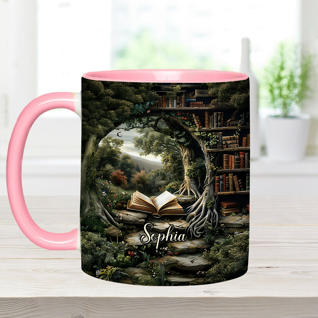 Einfach ein Mädchen, das gerne liest – Geschenk für Bücherliebhaber – Personalisierte Tasse mit Buchmotiv
